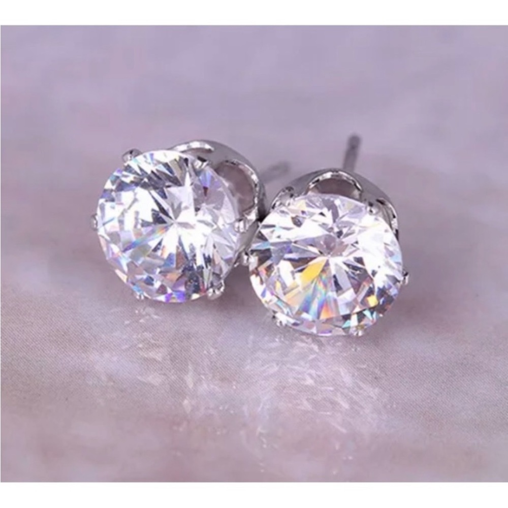 💖 Hypoallergenic Stainless Steel Crystal Earrings 10mm NEW - Picture 7 of 7